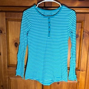 Arizona Jean Company Girls Long Sleeve Blue Striped T-Shirt